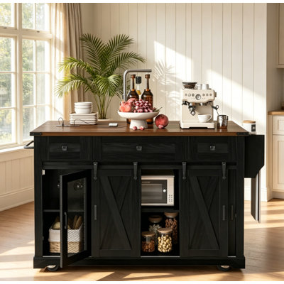 Farmhouse Kitchen Island With Storage