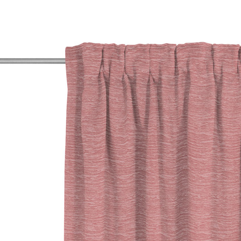 Polyacrylic Opaque Pinch Pleat Curtain Panel, 132cm Width x 375cm Drop, Pink