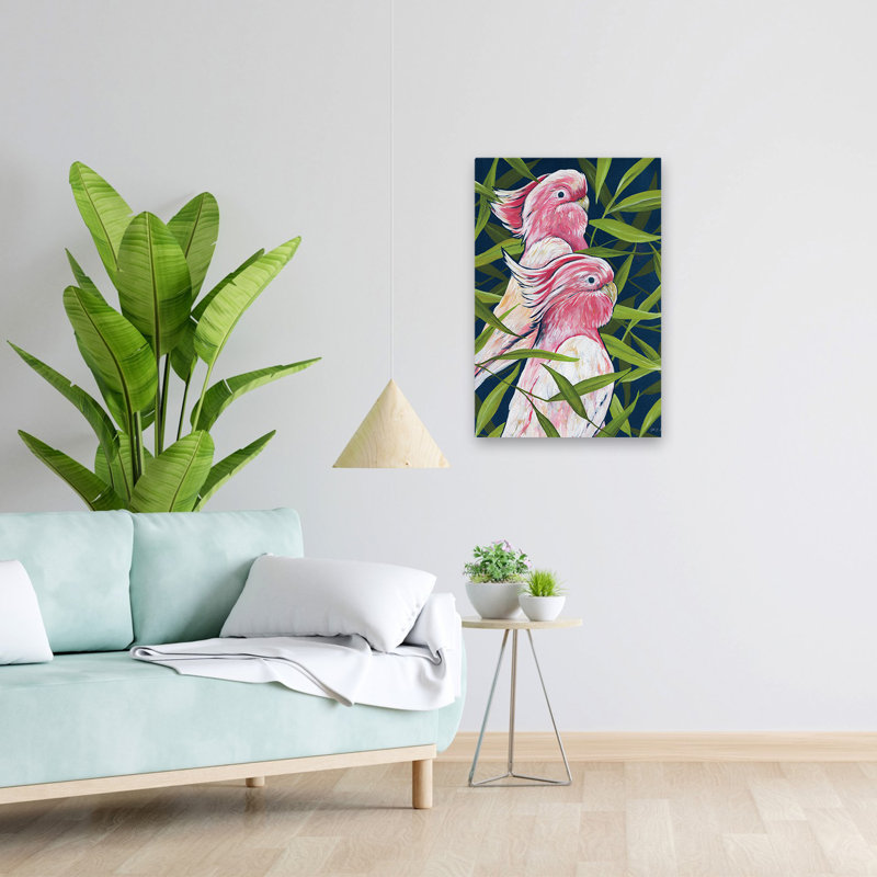 Cacatoès paradis tropical contemporain et BCBG, H 24 po x l 16 po