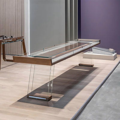 9'High-end Transparent Tempered-Glass Shuffleboard Table