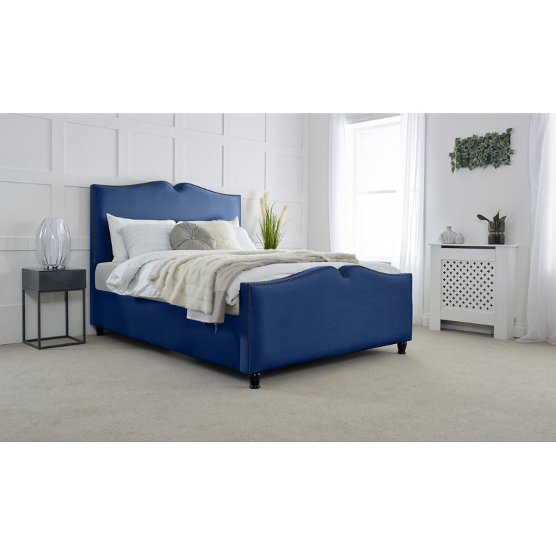 Chinenye Upholstered Bed, Single (3'), Blue