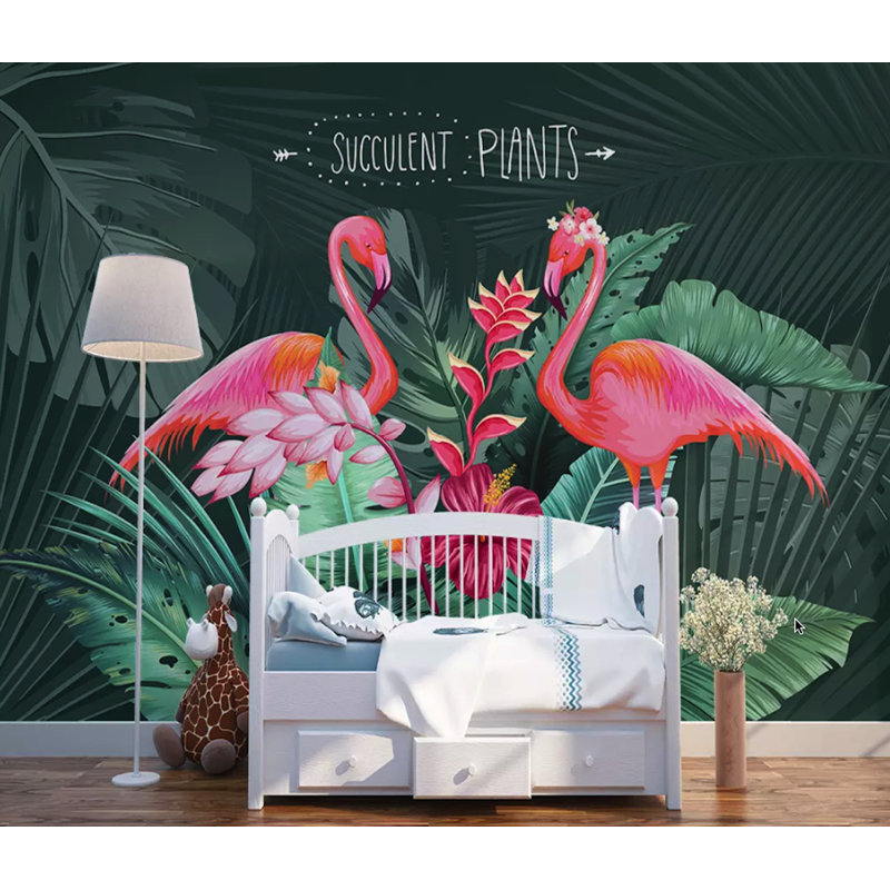 Papier peint texturé amovible Flamingo Mirabilis, l 55 po x L 35 po