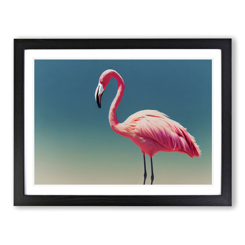 Soulful Flamingo - Framed Print, Black, 25cm H x 34cm W x 2cm D