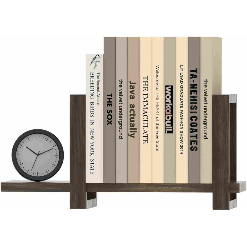 Bibliothèque de bureau réglable 100% en bois massif, bibliothèque de table rétro, tablette de bureau pour le salon, la maison, le bureau, parfaite pour le magazine, les livres, les livres de cuisine, aucun outil requis pour l'assemblage, brun foncé