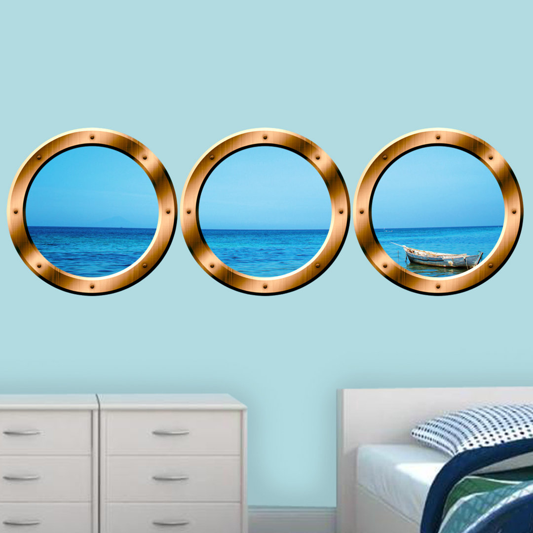 3 Piece Submarine Window Portholes Wall Decal East Urban Home 
