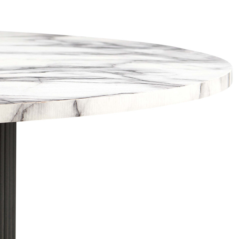 Table de salle à manger de cuisine moderne en bois aggloméré Minobay, Blanc