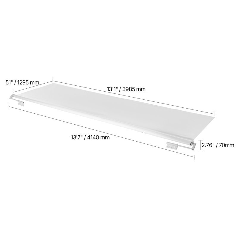 Auvent de remplacement en tissu pour dessus de véhicule récréatif, H 2,76 po x l 163 po x P 51 po, Blanc