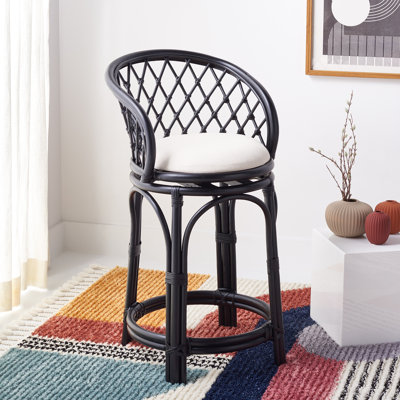 Aamani Swivel Solid Wood Counter Stool