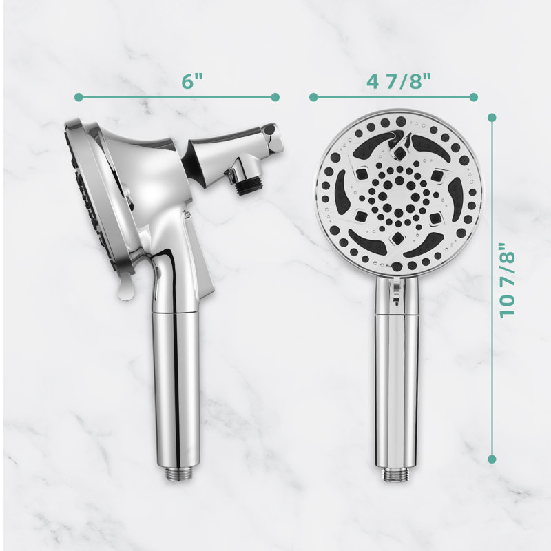 Pomme de douche détachable multi-fonctions à un jet et à un bouton avec filtre, Chrome