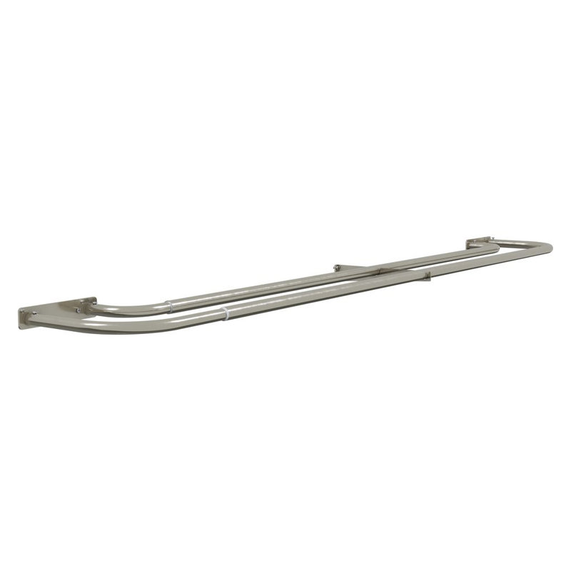 Aishlyn Satin Silver Double Room Darkening Pole, 3.5cm H x 210cm W x 21.5cm D
