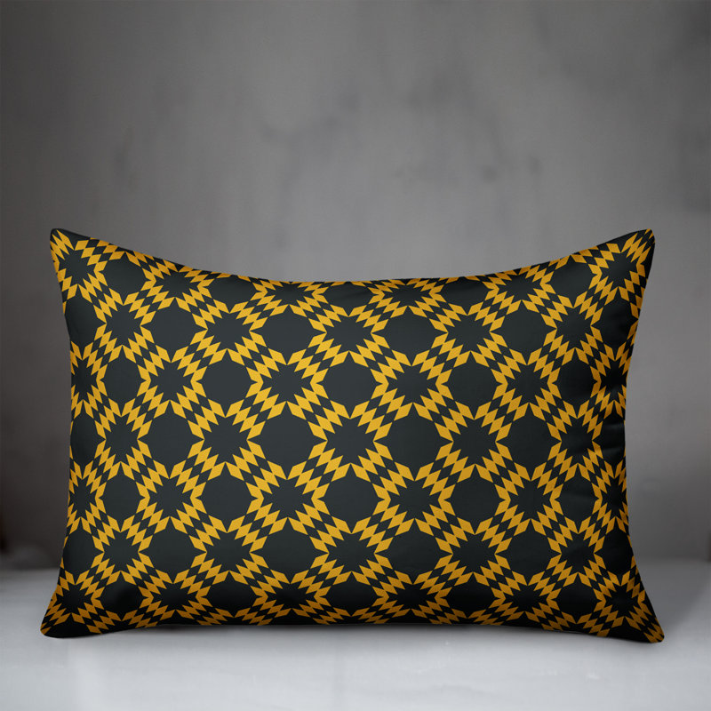 Coussin Folk Southwestern, Jaune / vert