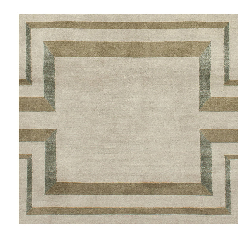 Geometric Area Rug in Beige/Brown, Rectangle 9' x 12'