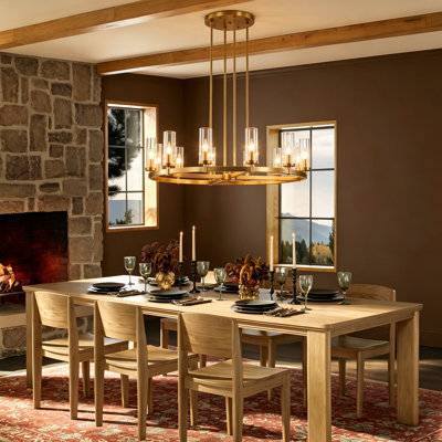 Andrade 12-Light Dimmable Metal Wagon Wheel Chandelier