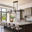 Suspension linéaire à 8 lumières avec variateur, style bougie, pour îlot de cuisine, salle à manger et salon.-348697450