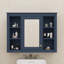 Armoire à pharmacie murale 35 po x 27,5 po avec miroir et 6 tablettes ouvertes-1963109396