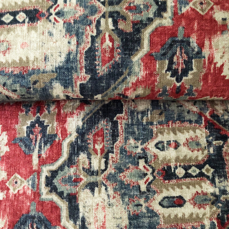 Tangier Red/Blue Linen Set Comforter Set, Full / Double