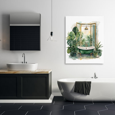Bathtub in Tropical Oasis Canvas, design by Lettered and Lined