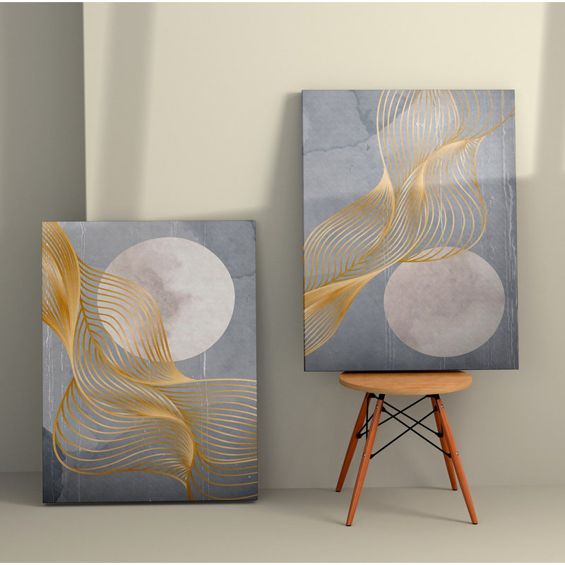 Superbe ensemble de 2 toiles décoratives, 27,6 po x 39,4 po chacune | 100% toile avec cadre en bois durable | Parfaite pour le salon, la chambre à coucher ou le bureau, cette œuvre accrocheuse convient aux espaces modernes