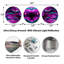 Ensemble de décorations murales florales en métal «Purple Cold Mystical Heart»