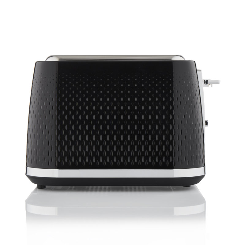 Swan Elegance 4 Slice Toaster with 7 Browning Levels, Defrost, Reheat functions & Anti-Jam, Black