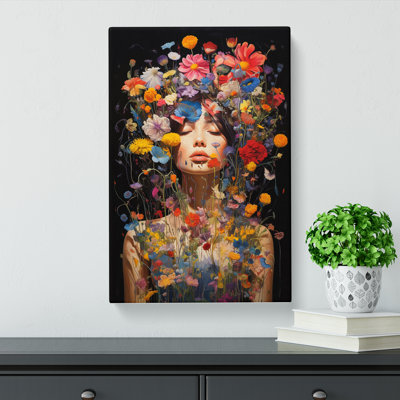 Wildflowers Neo-Plasticism - Wrapped Canvas Print