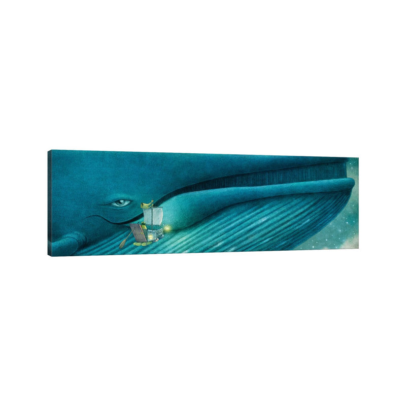 Finn And The Blue Whale by Terry Fan - Wrapped Canvas Panoramic Gallery-Wrapped Canvas Giclée, 40.64 cm H x 121.92 cm W