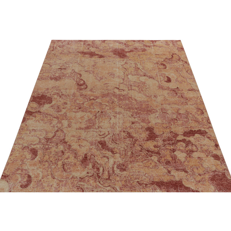 Homage Wool Abstract Area Rug in Red/Gold