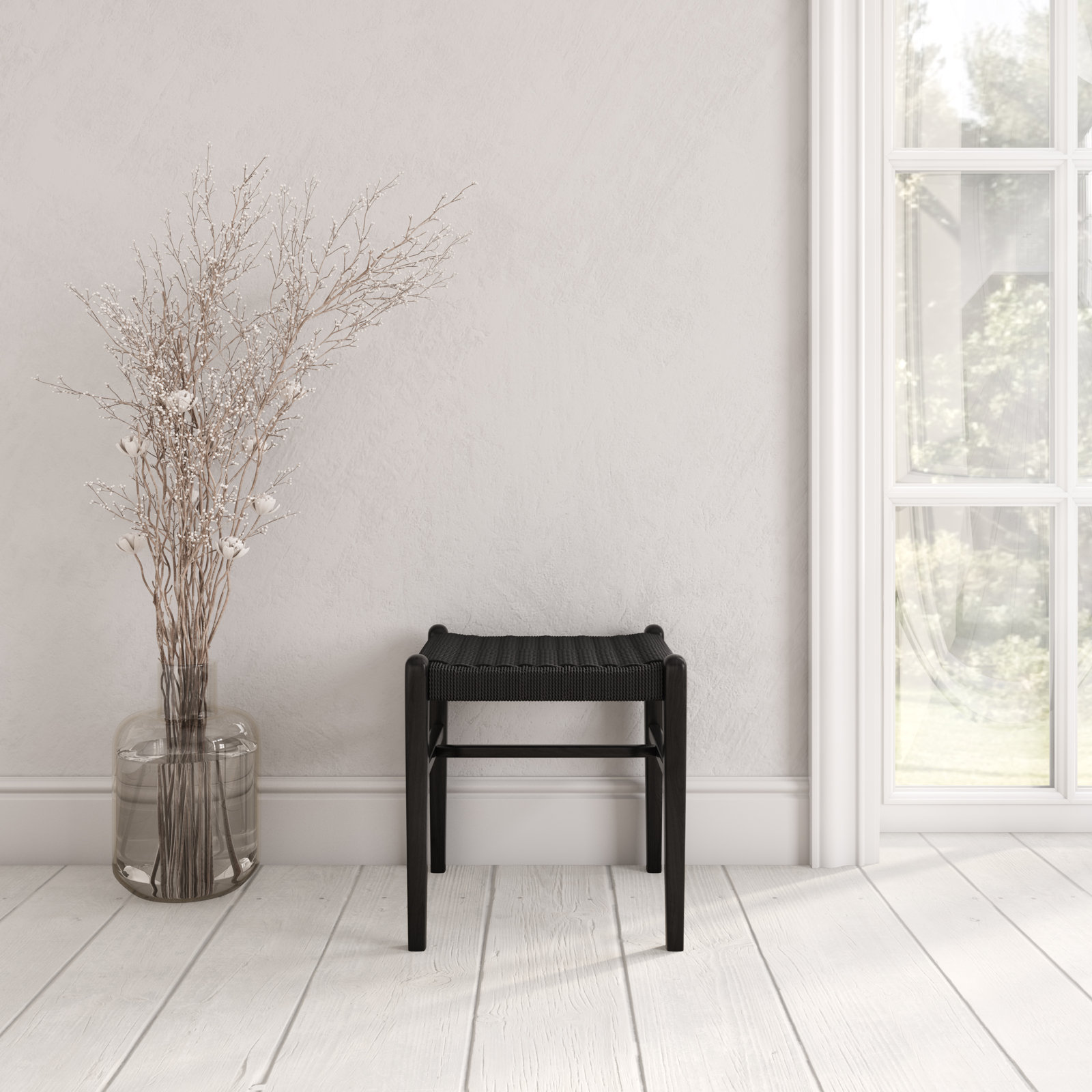 Piper Accent Stool, Black