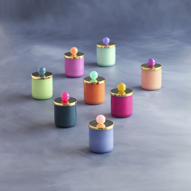 Bougie parfumée, bougie parfumée, Stardust, Sm, Mauve / or / orange