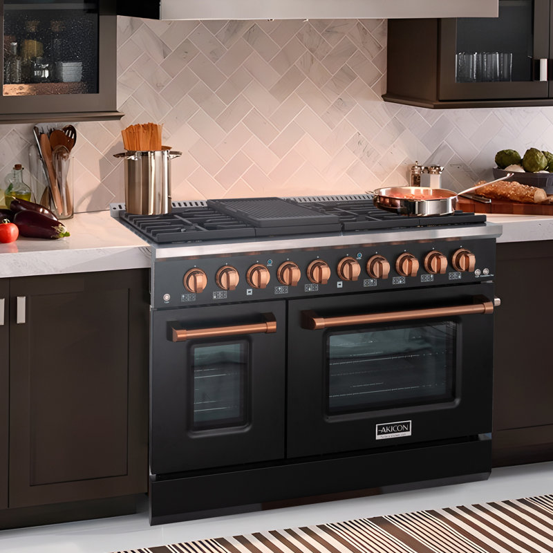 Cuisinière au gaz naturel à convection de 6,7 pieds cubes 48 po Akicon