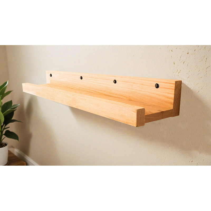 Grandes tablettes rayonnées en chêne massif 3 pièces Rayne, 72x6x5