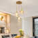 3-light Glass Suspended Chandelier