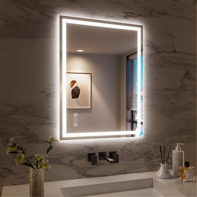 Miroir de salle de bain sans cadre à DEL, miroir intelligent