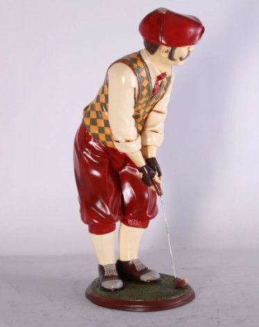 Golfer Aiming Small Statue