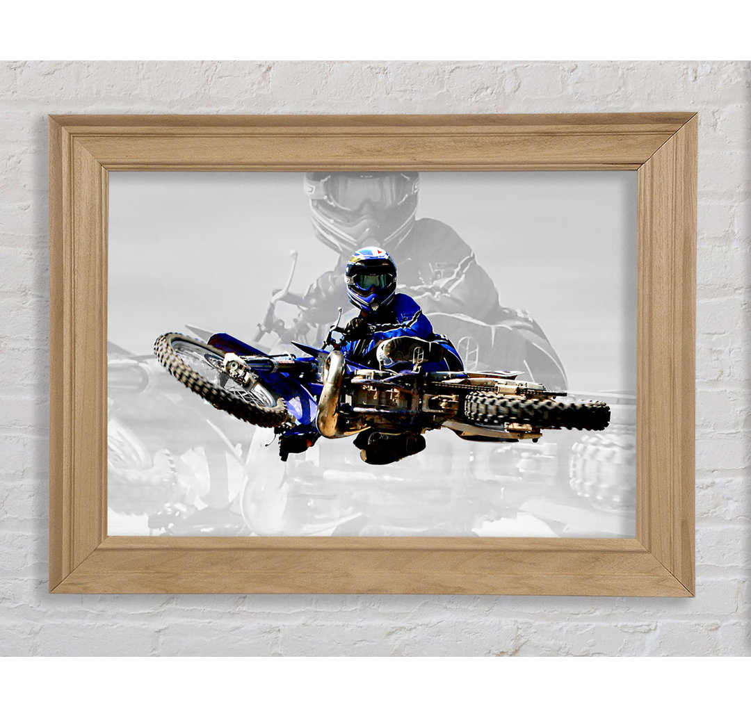 Motorcross Free Styler von oben - Einzelner Bilderrahmen Kunstdrucke auf Papier