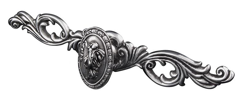 Poignée fantaisie Sforza 1,75 po, Argent antique
