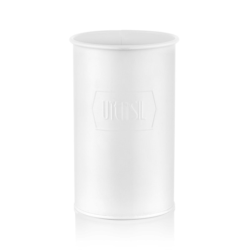 Metal Utensil Crock, Matte White