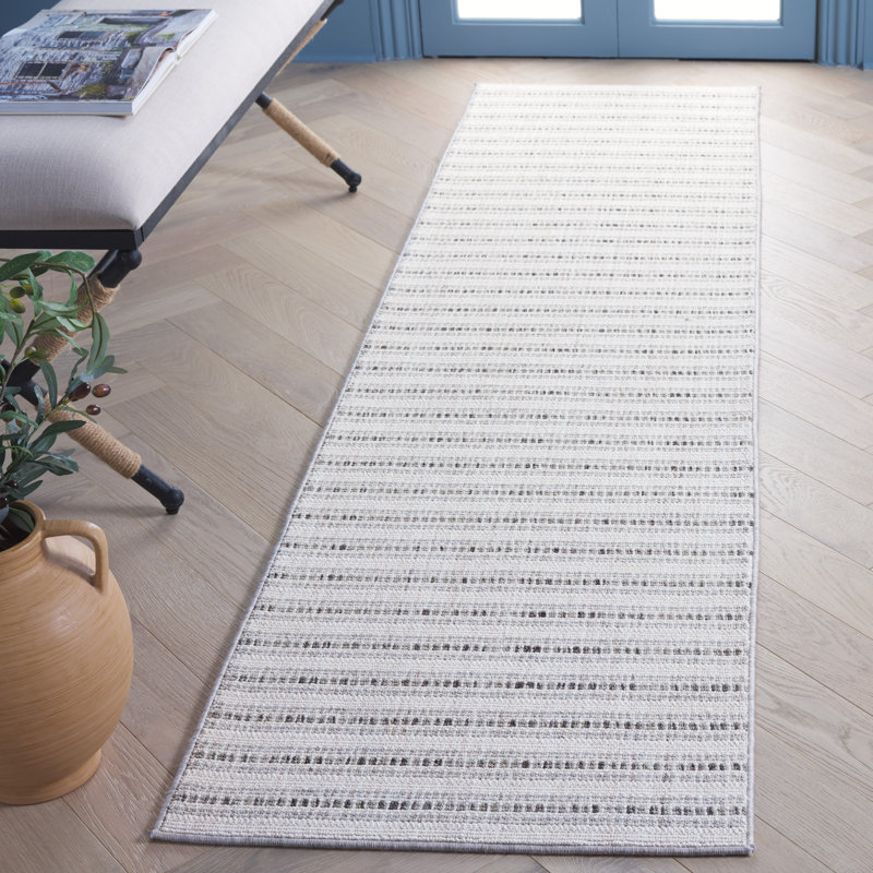 Msr1914 Martha Stewart Serenity Performance Striped Rug, Runner 2'2" x 8'
