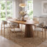 Ensemble de table de salle à manger extensible 7 pièces pour 6 personnes, table de cuisine ovale avec chaises rembourrées