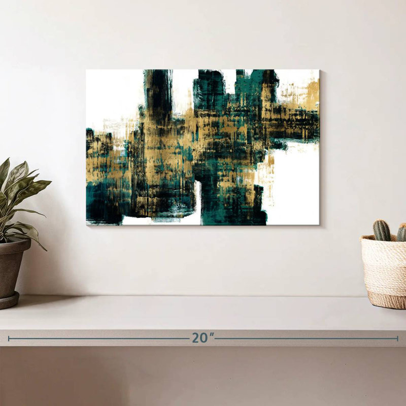 Avery Vibrant Gold On Teal, 8" H x 12" W