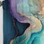 Rideau en velours moderne bleu foncé et abstrait Geode II - obscurcissant - 1 panneau-107830613