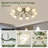 41" Flower Ceiling Fan with Light and Remote Low Profile-1303655635