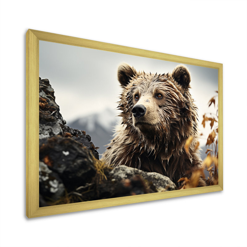 Ours, photographie de paysage monochrome - animaux, impressions sur toile, H 30 po x l 40 po x P 1,5 po