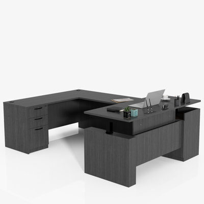 Adjustable Height U-Shaped Executive Desk