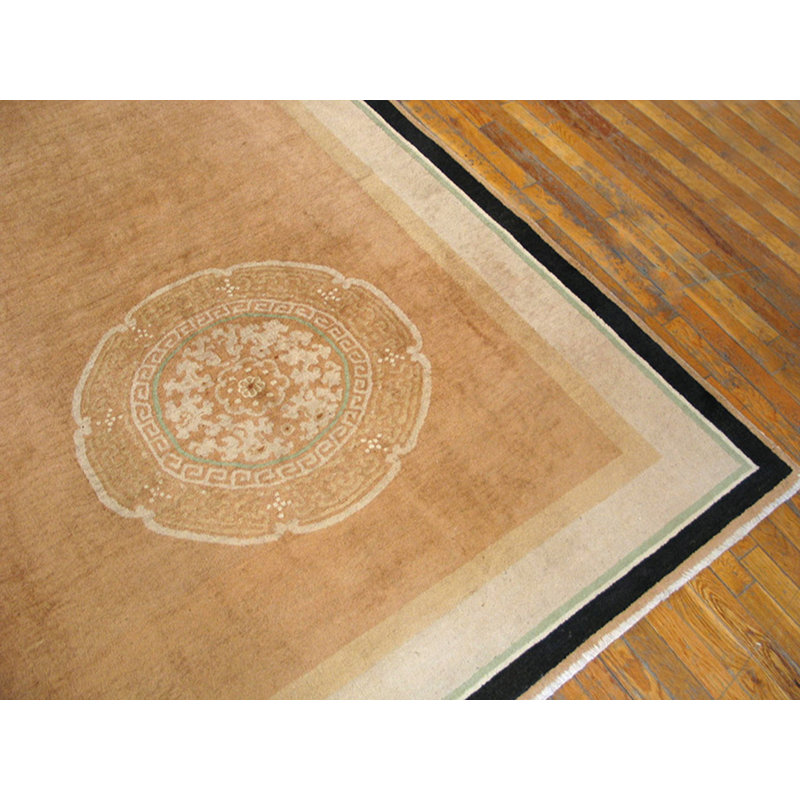 Tapis à motif géométrique antique noué à la main Art Deco