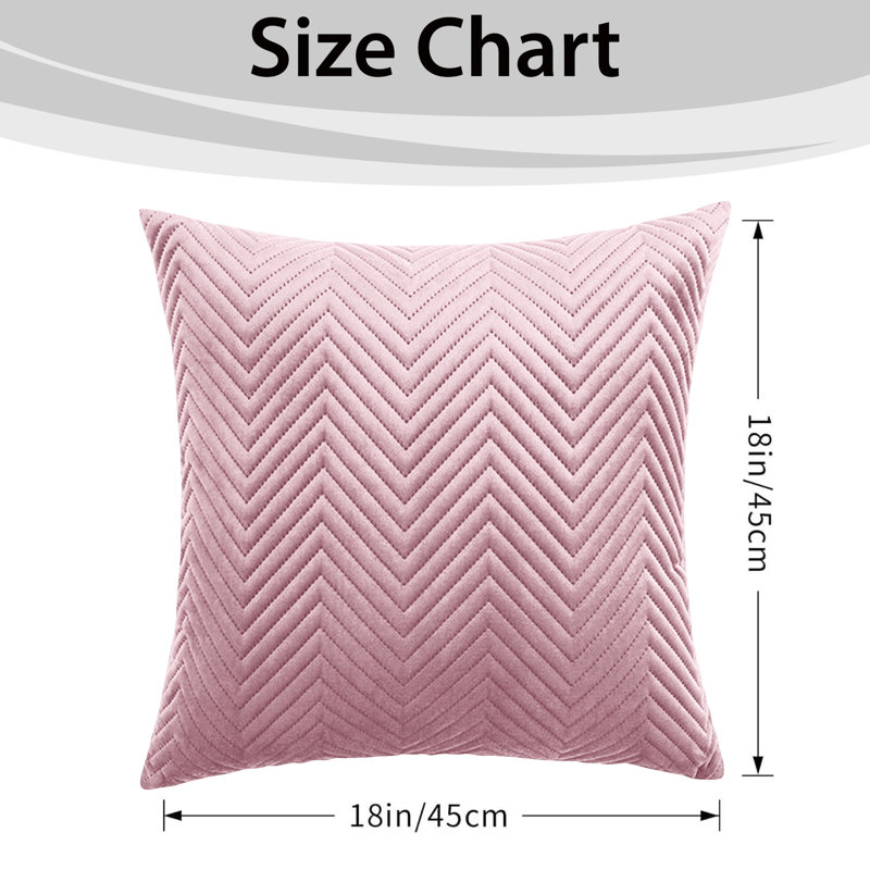 Aspire Homeware Embossed Square Velvet Cushion Cover, Pack of 2, Pink
