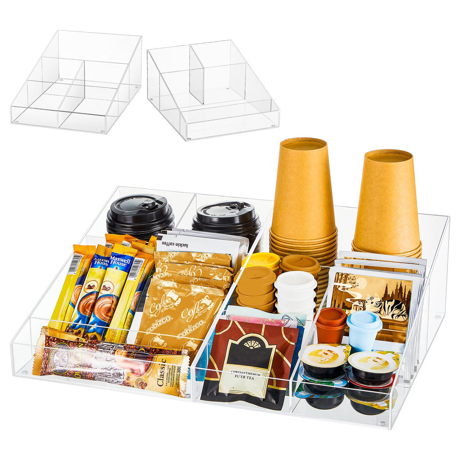 Latitude Run® 2 Pcs Acrylic Coffee Station Organizer For Countertop And ...