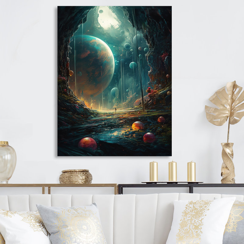 «Look Into Space II» sur toile, H 20 po x l 12 po x P 1 po, Toile tendue