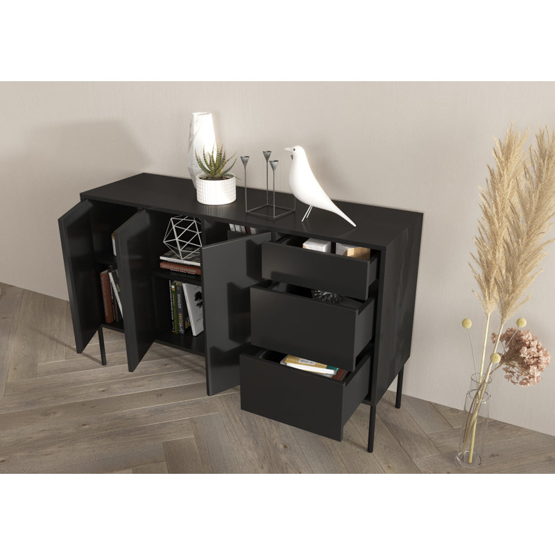 Caola 130cm Sideboard, Black