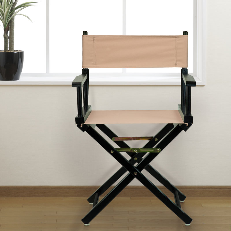 Chaise de réalisateur pliante 18 po, Tanné, Noir, noir, noir, noir